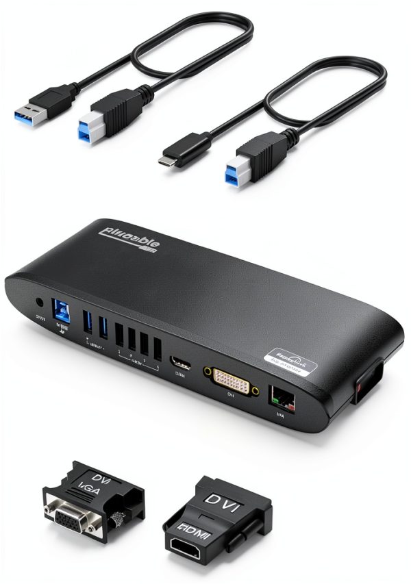 Plugable Universal Laptop Docking Station Black-0