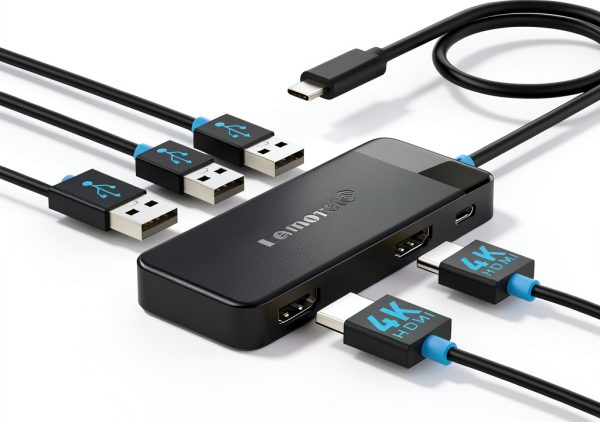 Lemorele 6 in 1 USB C Docking Station for Laptops-0