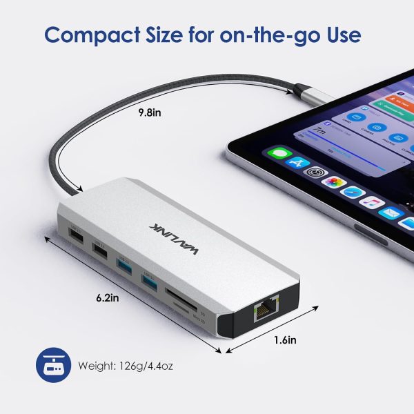 USB C Docking Station WAVLINK 85W PD Silver-7