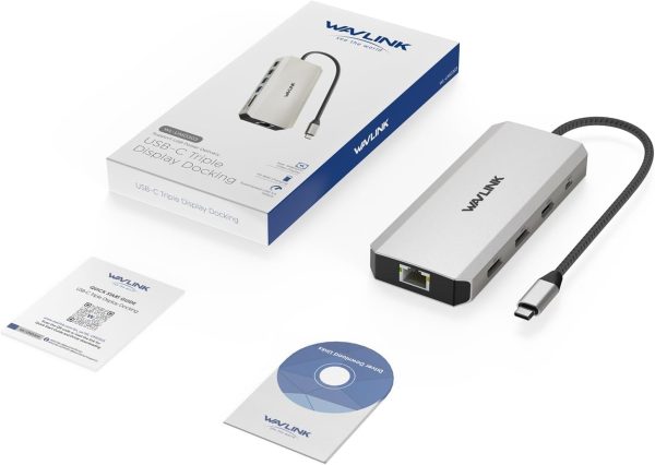 USB C Docking Station WAVLINK 85W PD Silver-8