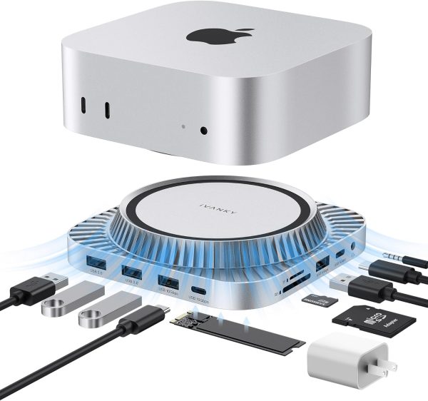 iVANKY 13-in-1 Dock for Mac Mini M4 Silver-0