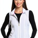 HeartSoul Zip Front Scrub Vest with Detachable Hood HS500 White-0