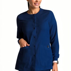 BARCO womens Jamie Warm Up scrub jacket polyester rayon stretch-0