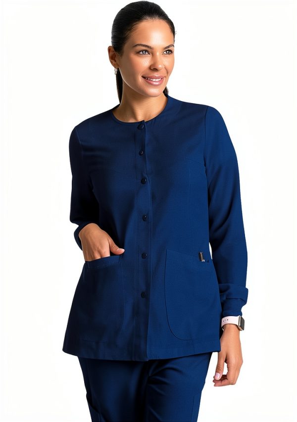 BARCO womens Jamie Warm Up scrub jacket polyester rayon stretch-0