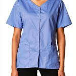 Women's Wonderwork Short Sleeve Snap Jacket by WonderWink Ceil Blue-0