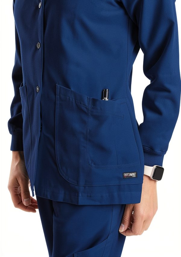 BARCO womens Jamie Warm Up scrub jacket polyester rayon stretch-4