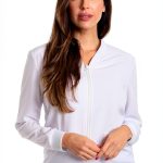 Just Love Women's Solid Scrub Jacket 4 Way Stretch Slim Fit White-0