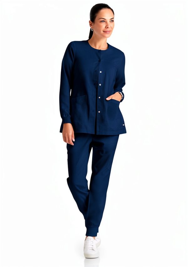 BARCO womens Jamie Warm Up scrub jacket polyester rayon stretch-3