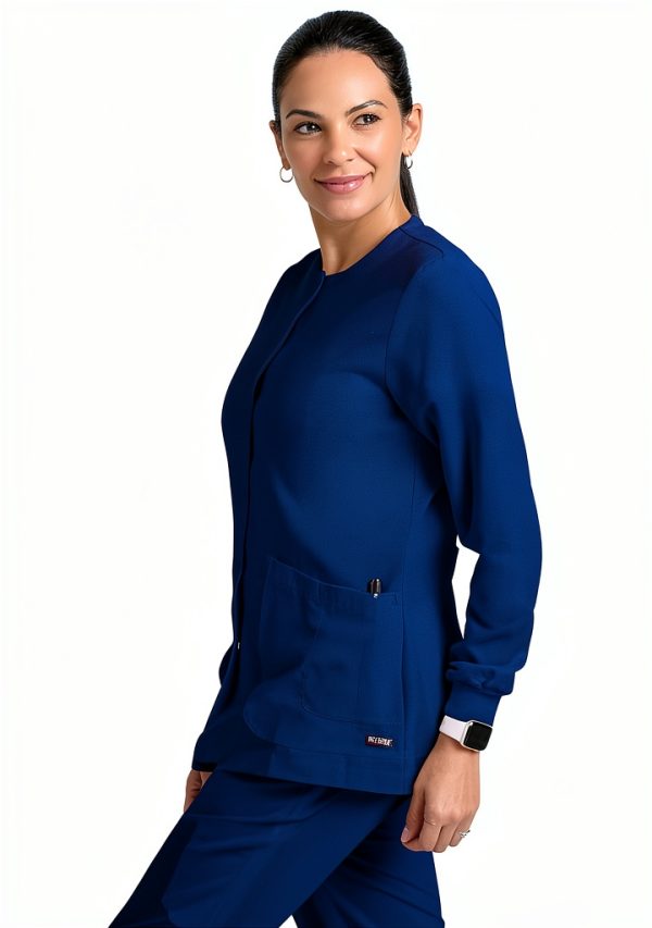 BARCO womens Jamie Warm Up scrub jacket polyester rayon stretch-2